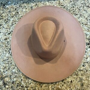 Free People Wool Tan Wide-Brim Hat